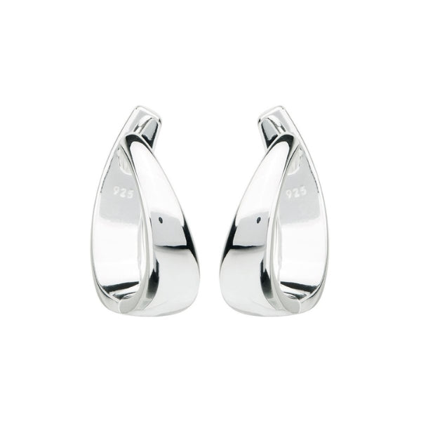 Najo - The plunge asymmetric tapered hoop earrings in sterling silver