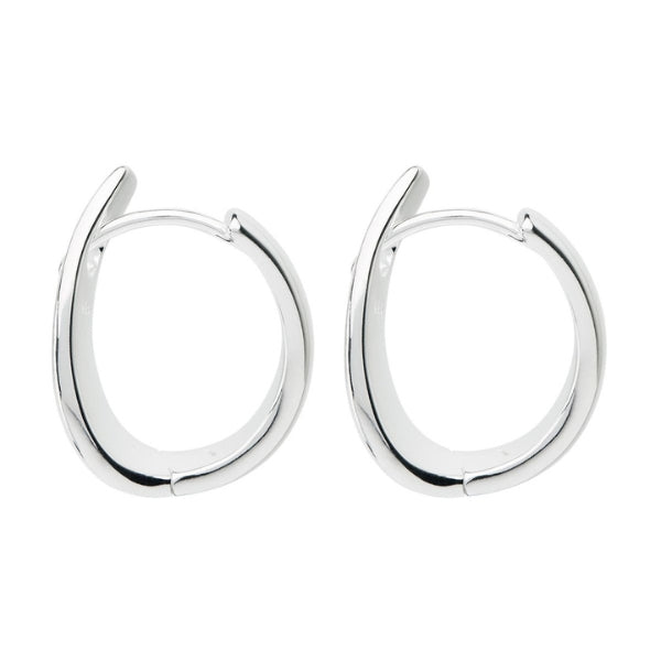 Najo - The plunge asymmetric tapered hoop earrings in sterling silver