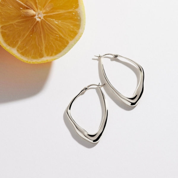 Najo - Capri triangular hoop earrings in sterling silver