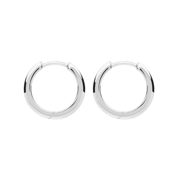 Najo - Silver 16mm straight sided huggie hoops