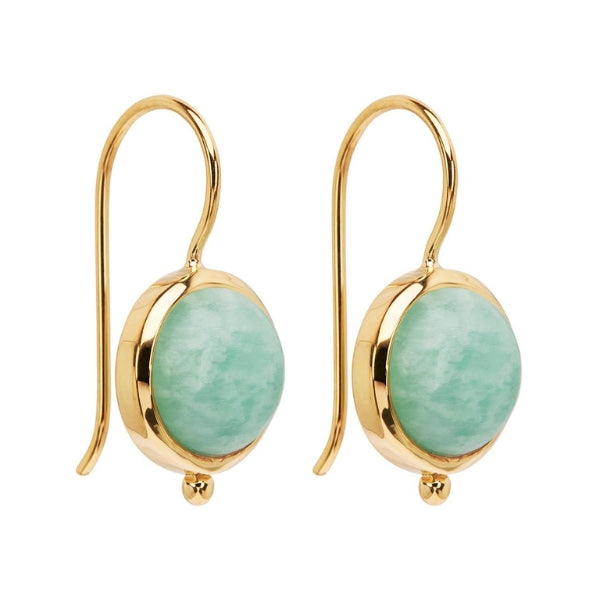 Najo - Amazonite hook earrings in gold plated sterling silver