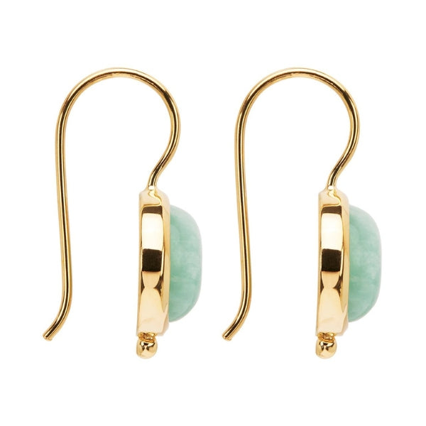 Najo - Amazonite hook earrings in gold plated sterling silver