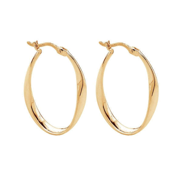 Najo - Cinta twisted hoop earrings in yellow gold plated sterling silver