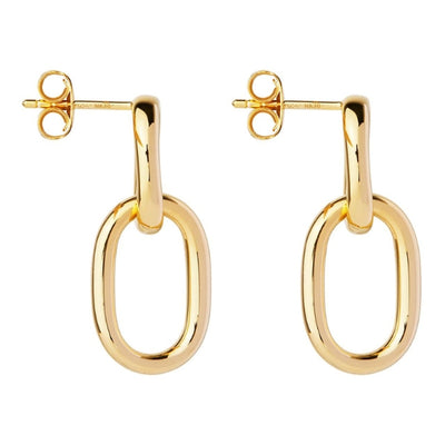 Najo - Mermaid double link drops in gold plated sterling silver