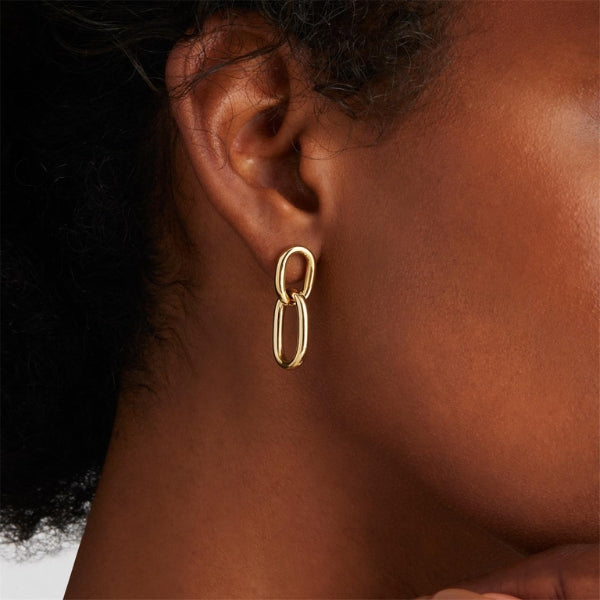 Najo - Mermaid double link drops in gold plated sterling silver