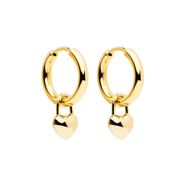 Najo - Amore hoop earrings with 8mm puff heart charm