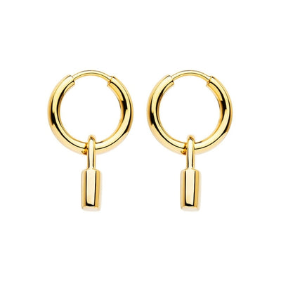 Najo - Love lock huggie earrings in gold plated sterling silver