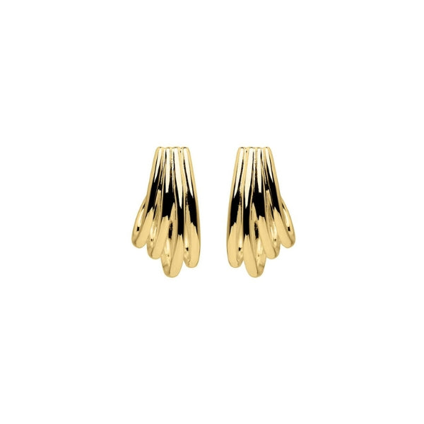 Najo - Vitality four curled bar earrings in gold plated sterling silver