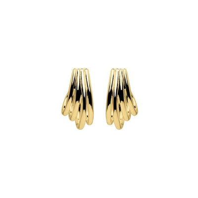 Najo - Vitality four curled bar earrings in gold plated sterling silver