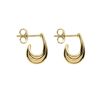 Najo - Vitality four curled bar earrings in gold plated sterling silver