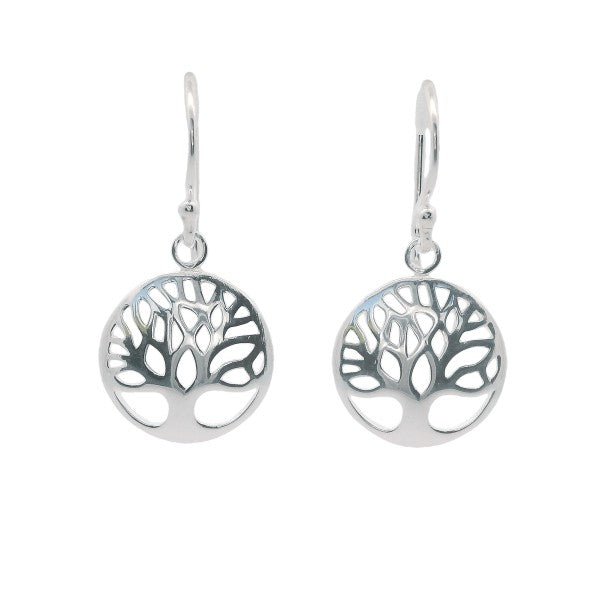 Sterling silver 13mm tree of life discs on silver hooks