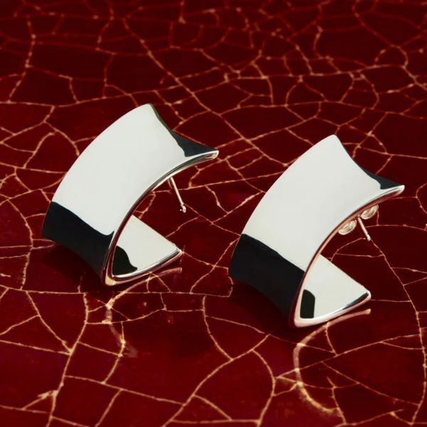 Najo - Comet rectangular stud earrings in sterling silver