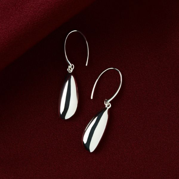 Najo - Gaia pebble hook earrings in sterling silver