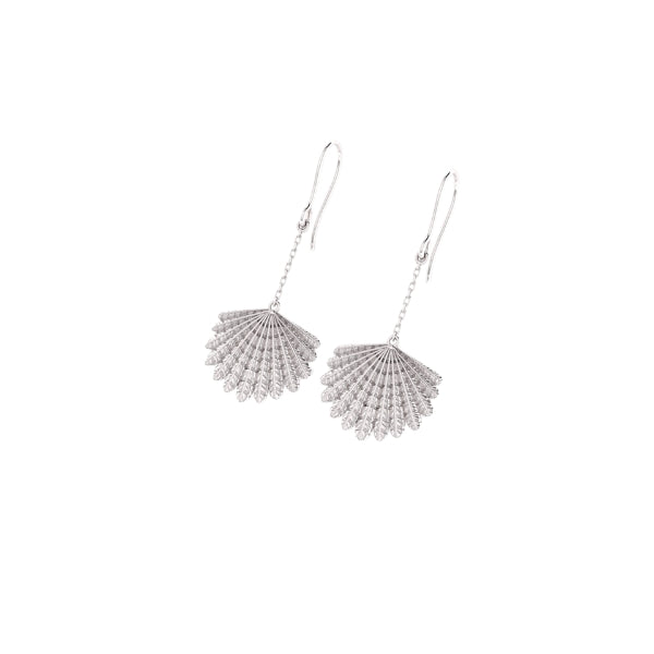 Silver NZ Piwakawaka Tail hook earrings