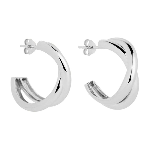 Silver overlapping hoop earrings from Najo