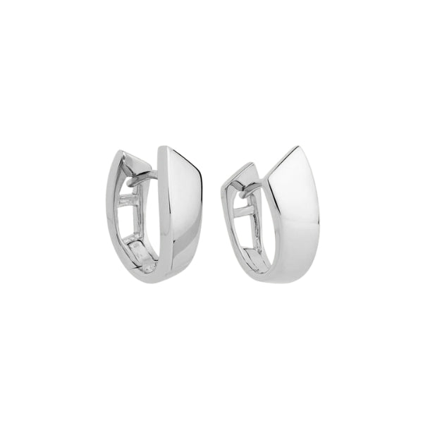 Silver horseshoe huggie earrings from Najo