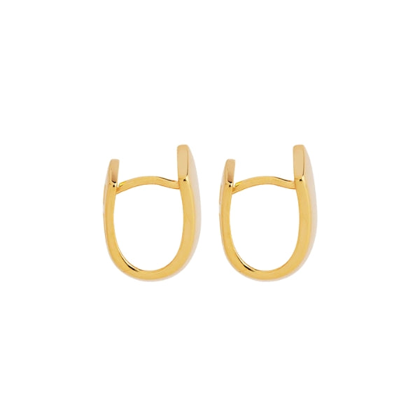 Gold plated Silver horseshoe huggie earrings from Najo