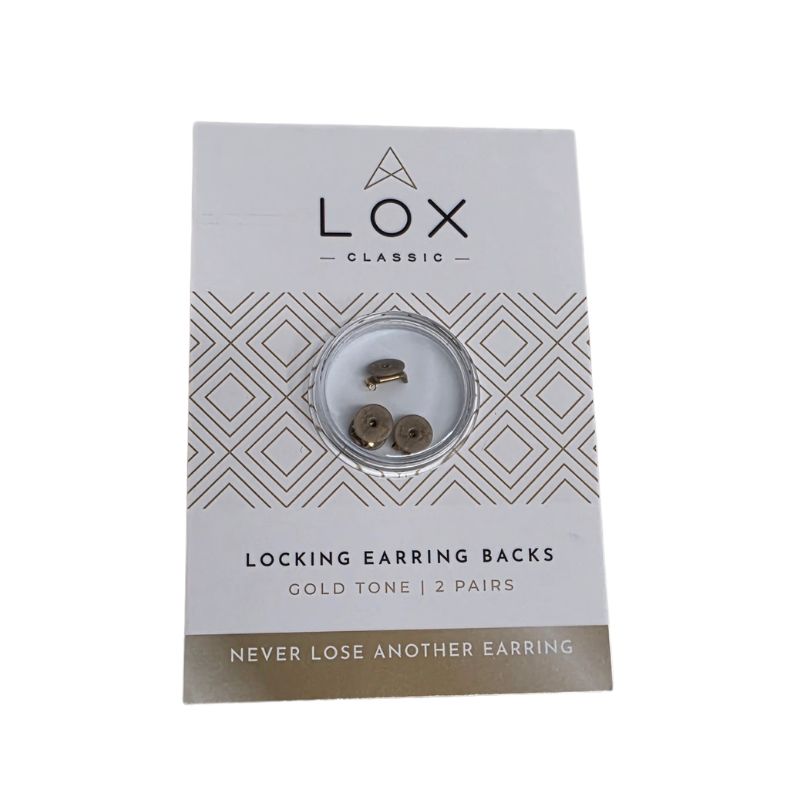Gold tone LOX locking earring backs