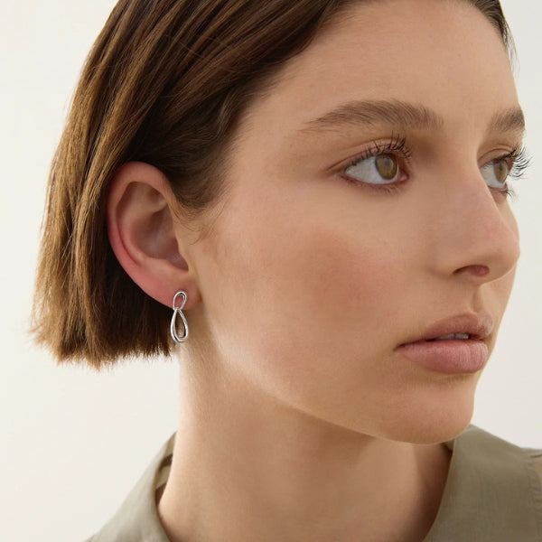Najo - Vivante petite double teardrop earrings in gold plated sterling silver