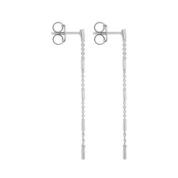 Najo - Summer veil stud earrings with fixed squares in sterling silver