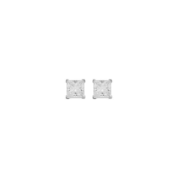 5mm square cubic zirconia stud earrings