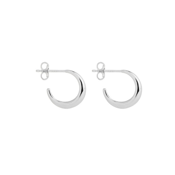 Najo - Tapered hoop earrings with stud fittings in sterling silver
