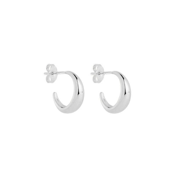 Najo - Tapered hoop earrings with stud fittings in sterling silver