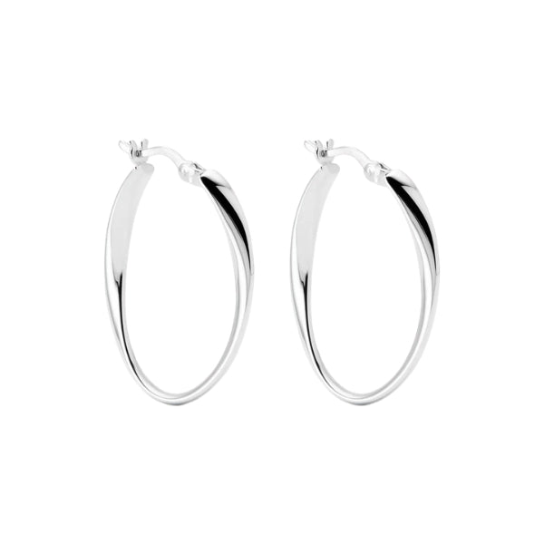 Najo - cinta ribbon hoop earrings in sterling silver