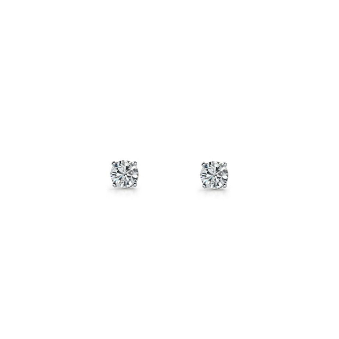 Ellani claw set cz studs in sterling silver - 4mm