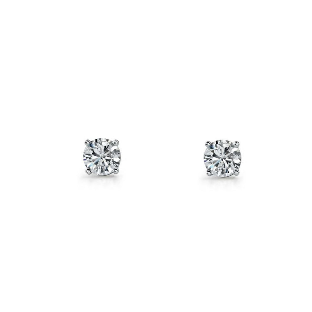Ellani claw set cz studs in sterling silver - 5mm