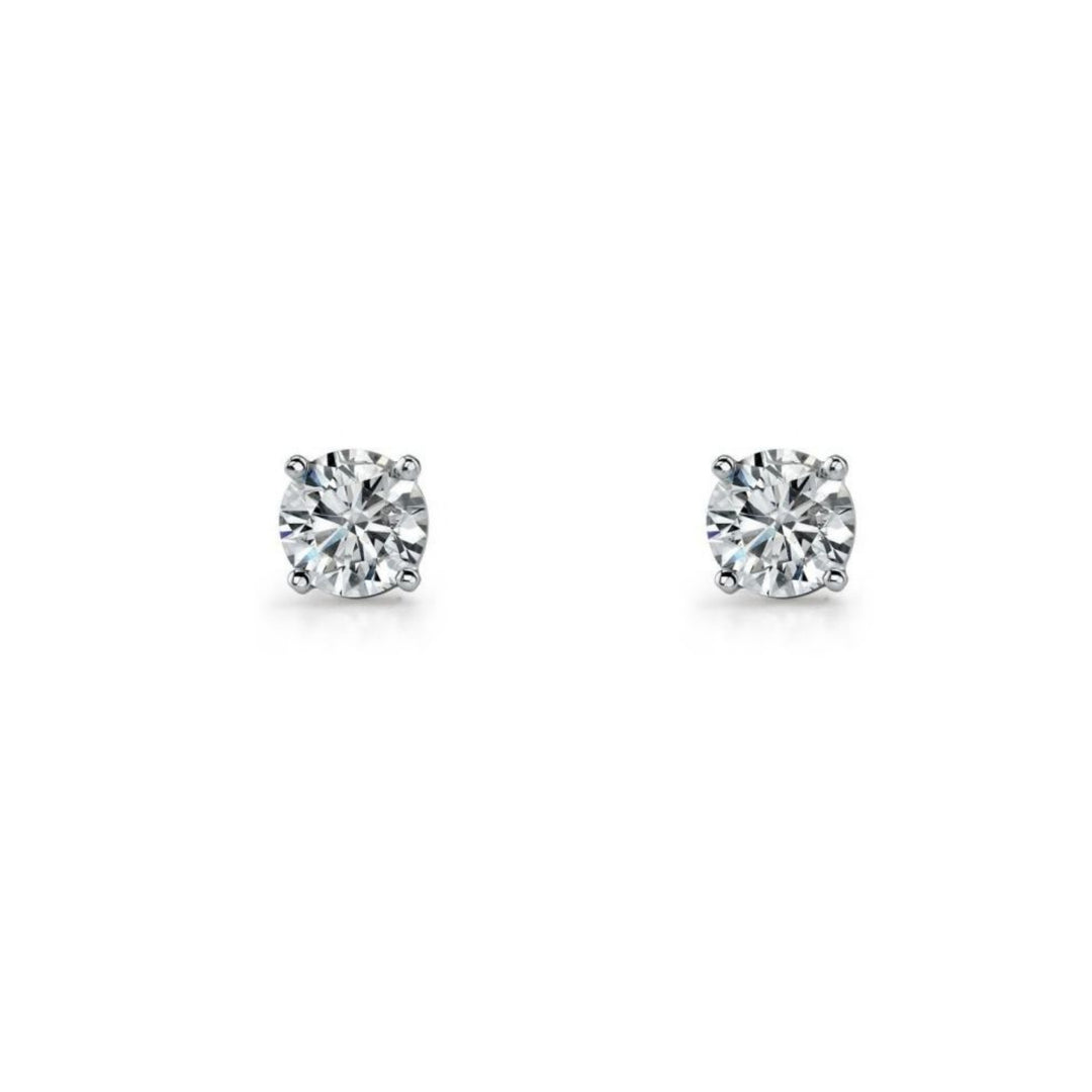 Ellani claw set cz studs in sterling silver - 5mm