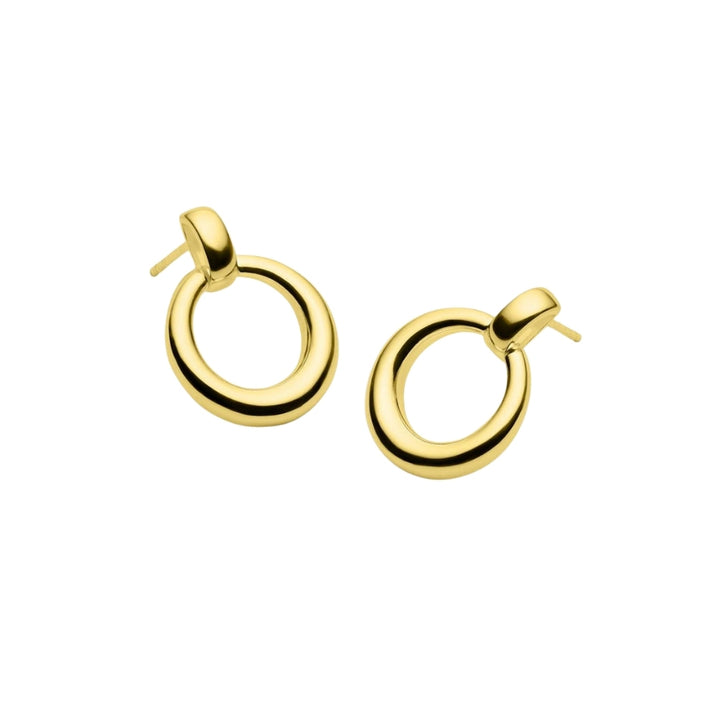 Najo - the mist hanging donut stud earrings in gold plated sterling silver
