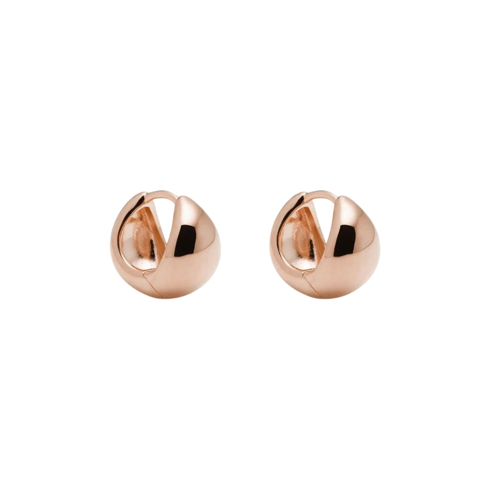 Najo - the la muse rounded huggie earrings in rose gold plated sterling silver