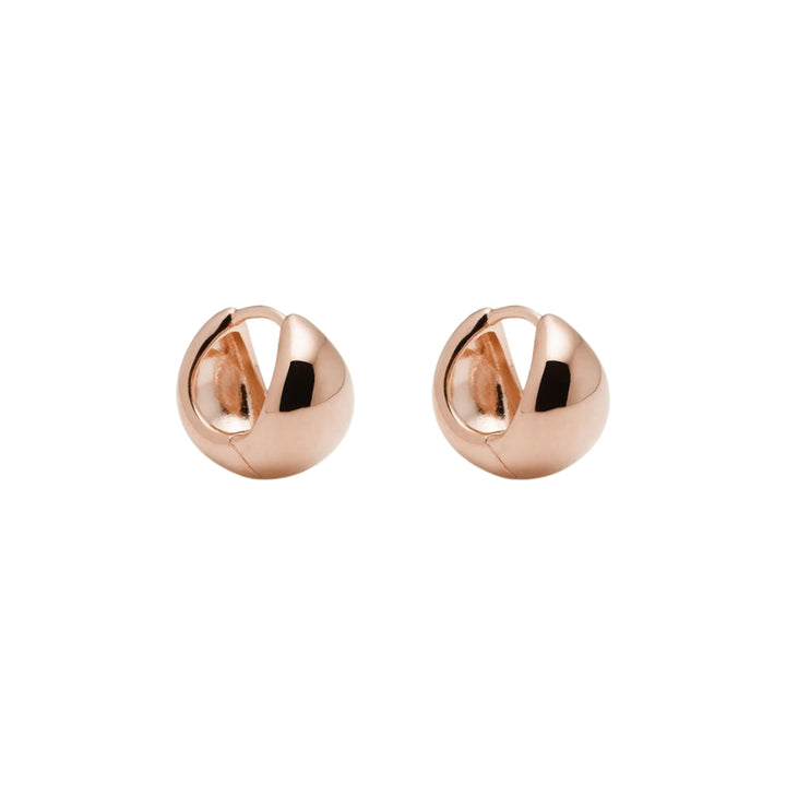 Najo - the la muse rounded huggie earrings in rose gold plated sterling silver
