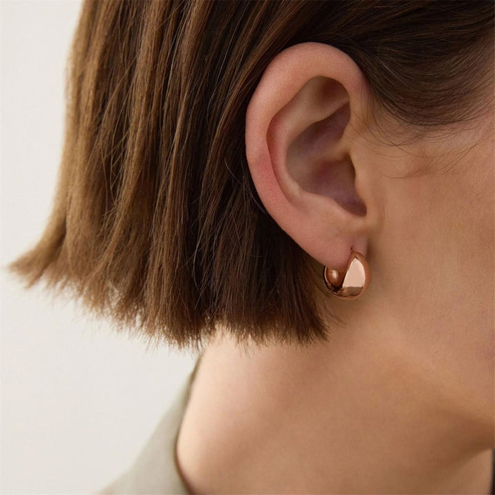 Najo - the la muse rounded huggie earrings in rose gold plated sterling silver