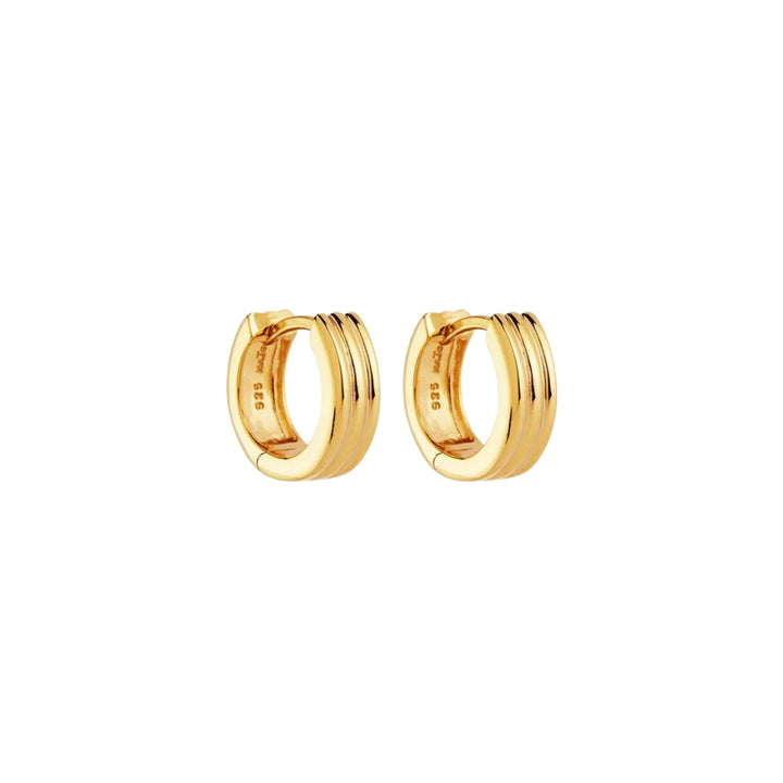 Najo - the carrousel ridged huggie earrings in sterling silver 4 x 12mm