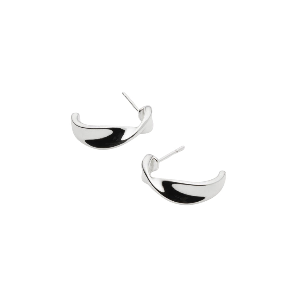 Najo - the suncrest half hoop stud earrings in sterling silver