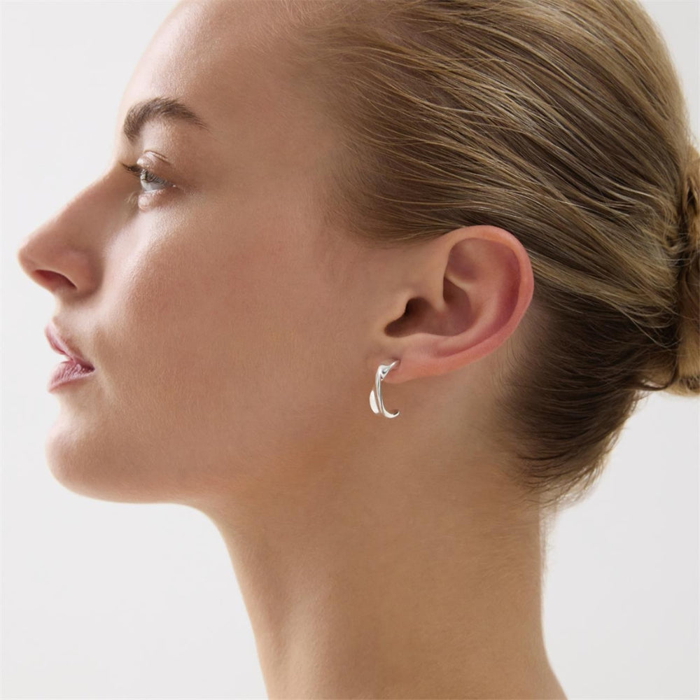 Najo - the suncrest half hoop stud earrings in sterling silver