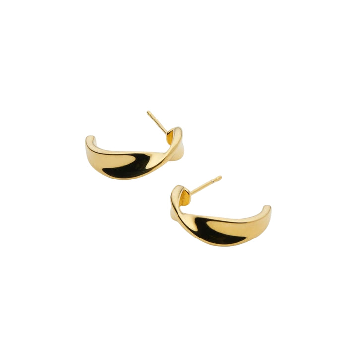 Najo - the suncrest twisted half hoop earrings in gold plated sterling silver