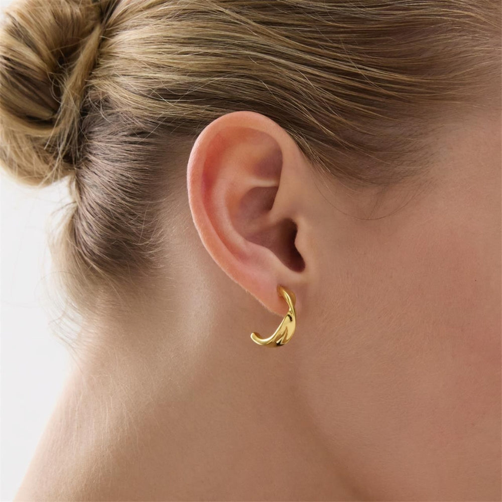 Najo - the suncrest twisted half hoop earrings in gold plated sterling silver