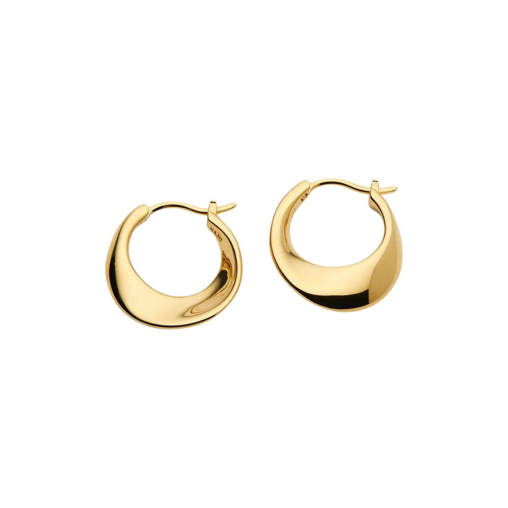 Najo - the rise twisted crescent hoop earrings in gold plated sterling silver