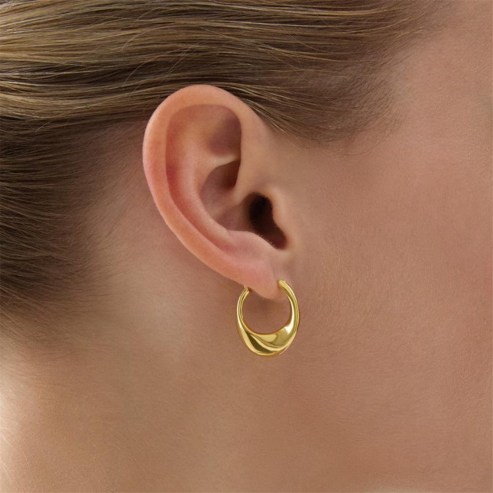 Najo - the rise twisted crescent hoop earrings in gold plated sterling silver