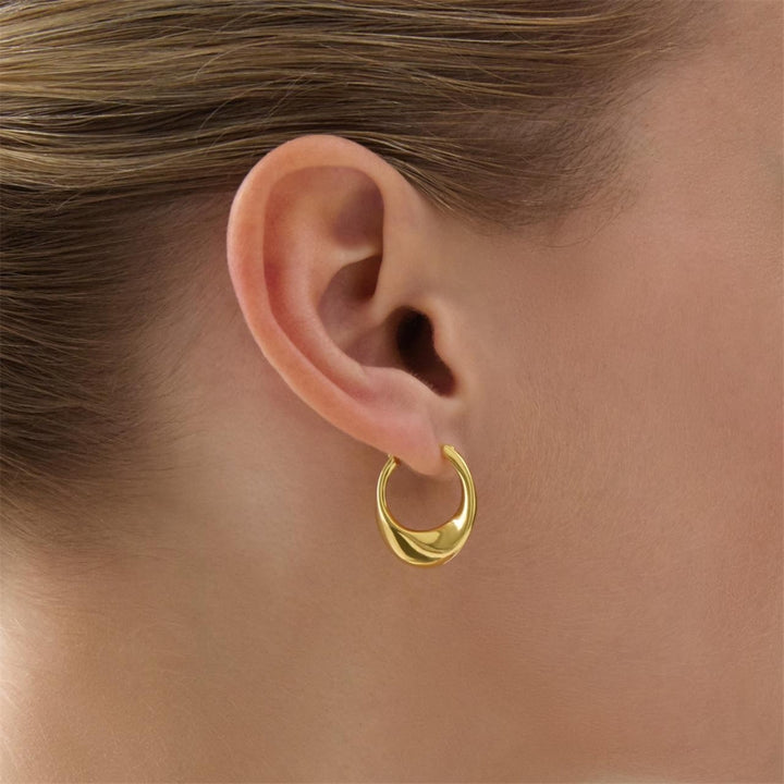 Najo - the rise twisted crescent hoop earrings in gold plated sterling silver