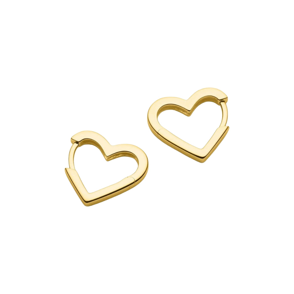 Najo - the ardour heart huggie earrings in gold plated sterling silver