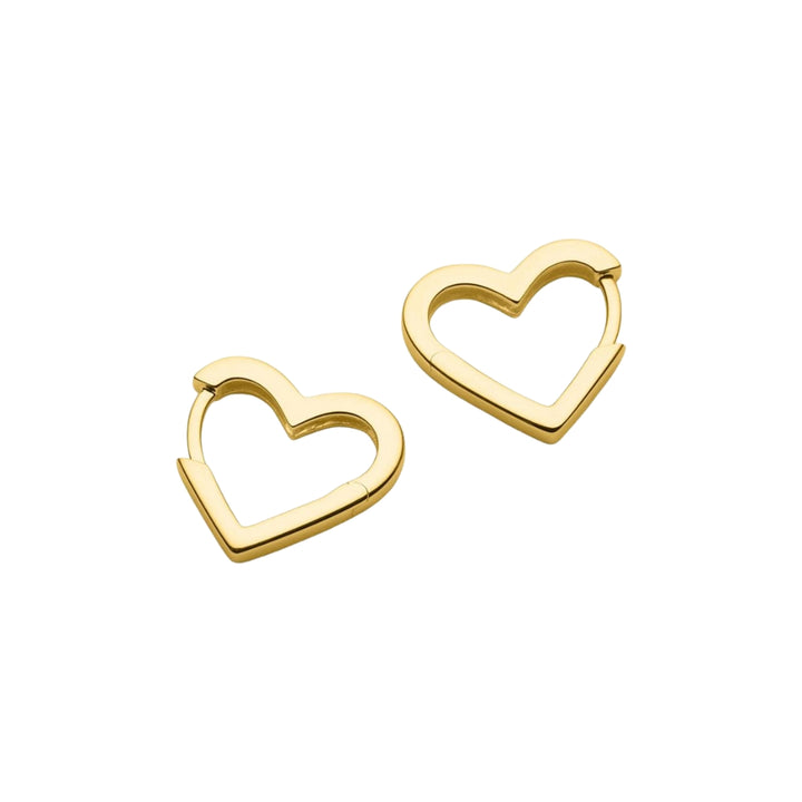 Najo - the ardour heart huggie earrings in gold plated sterling silver