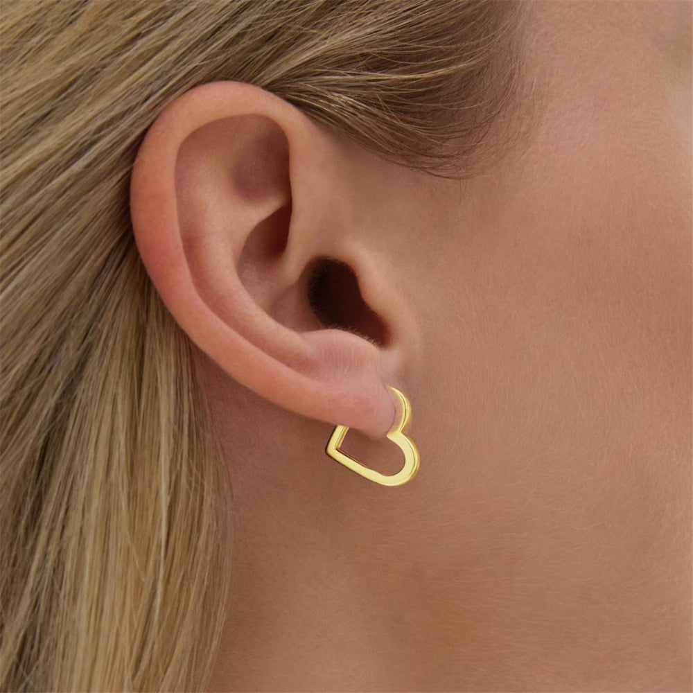 Najo - the ardour heart huggie earrings in gold plated sterling silver