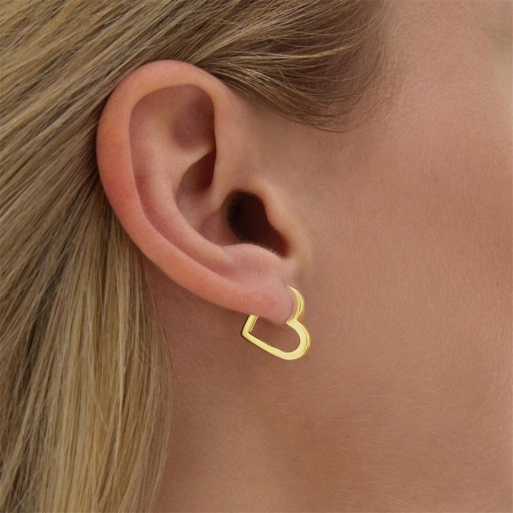 Najo - the ardour heart huggie earrings in gold plated sterling silver