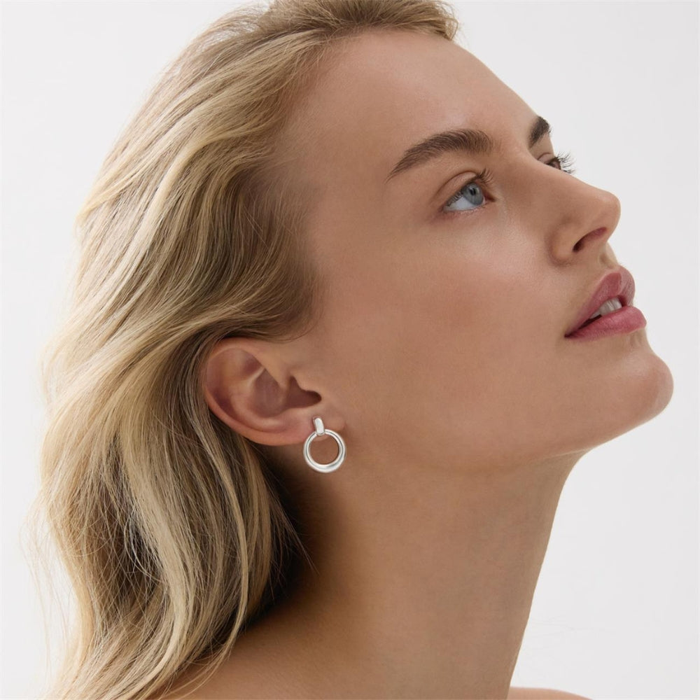 Najo - the mist hanging donut stud earrings in sterling silver