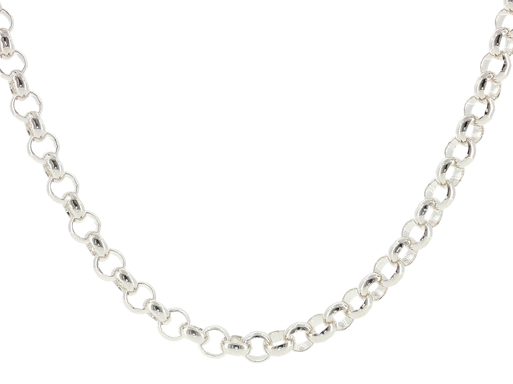 Heavy silver round belcher chain - 55cm