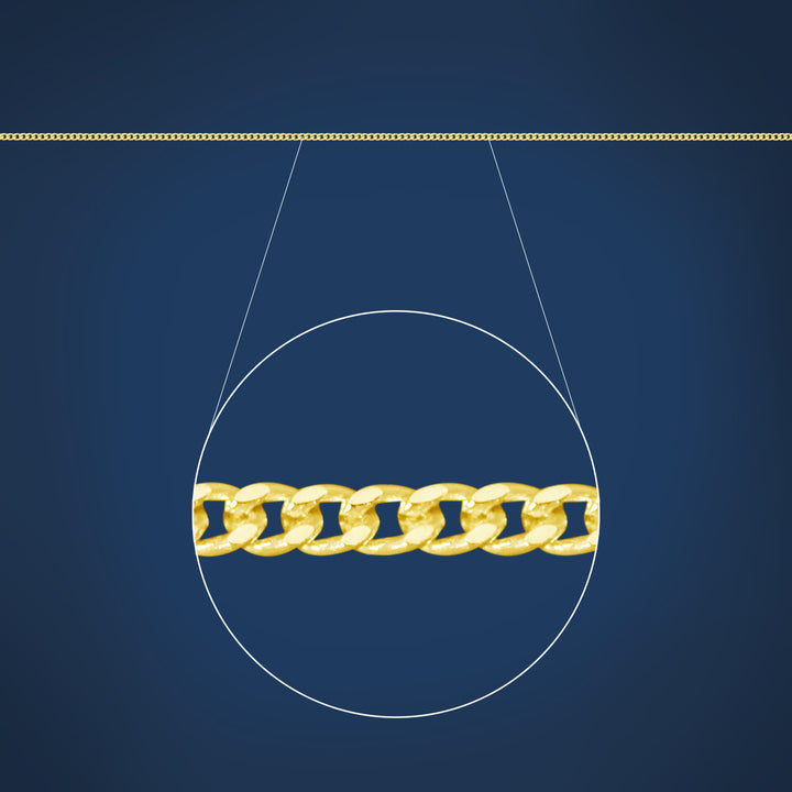 Diamond cut curb chain in gold plated sterling silver - 45cm